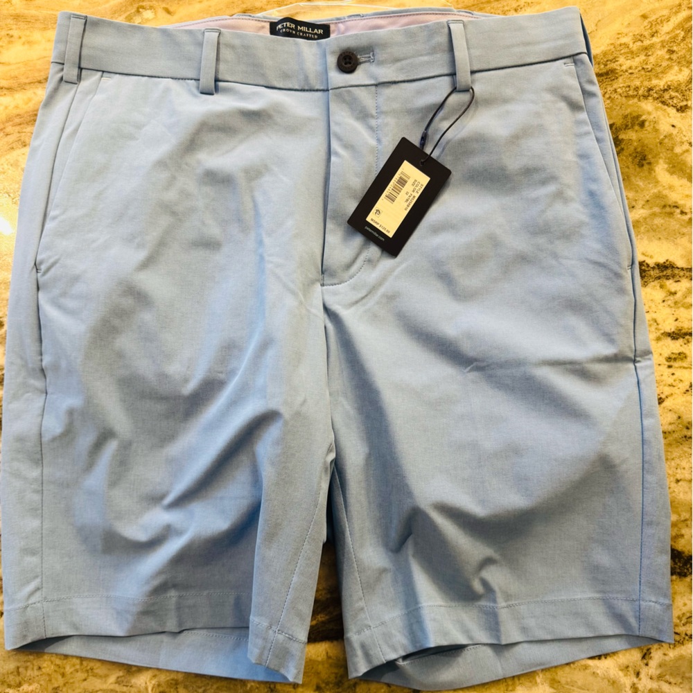 Peter Millar Sky Blue Men's Flat Front Shorts